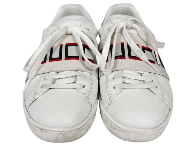 Gucci Sneakers basse Ace Banding da uomo Bianco Rosso - vista 8