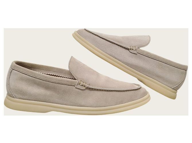 Loro Piana Mocassin de travail d'été en daim beige classique - vue 5