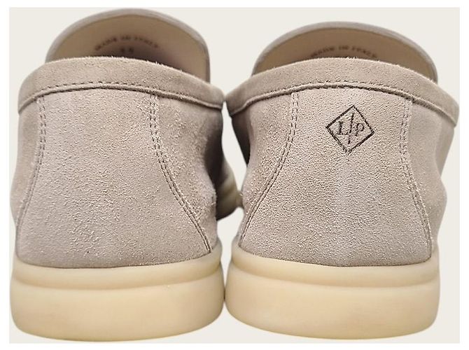 Loro Piana Mocassin de travail d'été en daim beige classique - vue 7