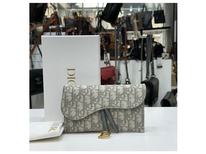 Dior Oblique Saddle WOC Small Chain Pouch Grau Braun - Ansicht 3
