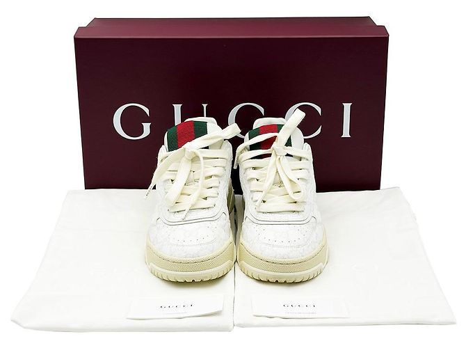 Gucci Weiße Canvas-Sneaker für Damen - Ansicht 3