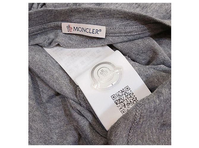 Moncler T-shirt pour homme en gris chiné Marron - vue 3