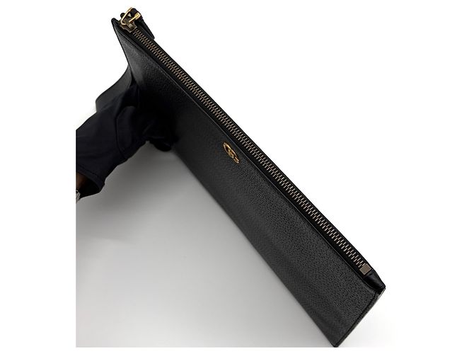 Gucci Clutch con tracolla in pelle nera Nero - vista 10