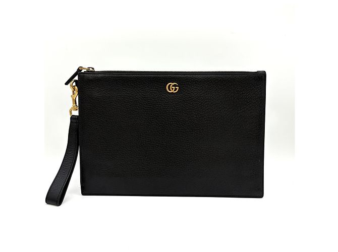 Gucci Clutch con tracolla in pelle nera Nero - vista 12