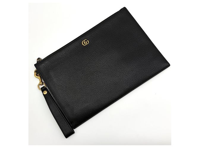 Gucci Clutch con tracolla in pelle nera Nero - vista 16