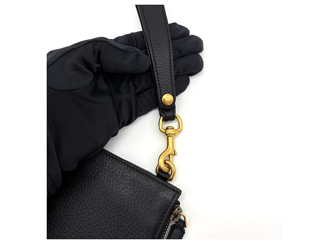 Gucci Clutch con tracolla in pelle nera Nero - vista 9