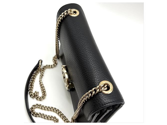 Gucci Borsa a tracolla con catena intrecciata Nera Nero - vista 12