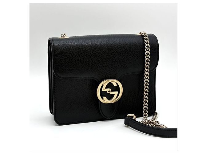 Gucci Borsa a tracolla con catena intrecciata Nera Nero - vista 15