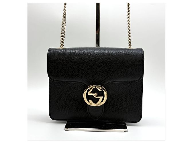 Gucci Borsa a tracolla con catena intrecciata Nera Nero - vista 3