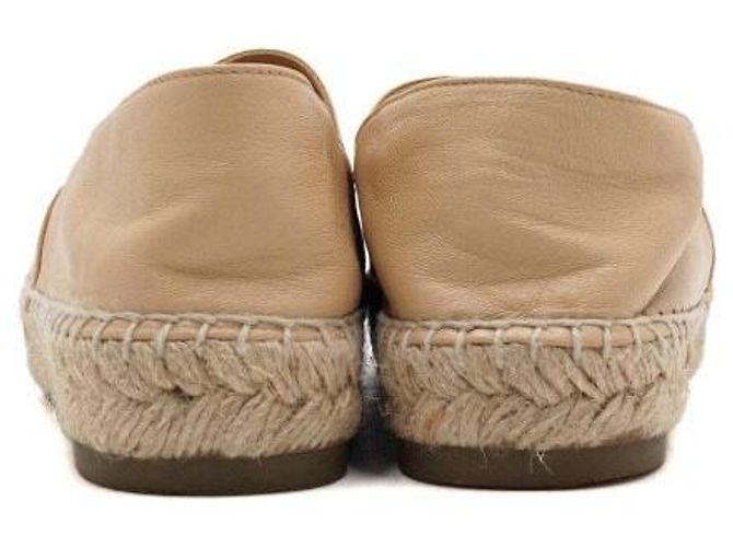 Chanel Espadrilles da donna in pelle di agnello bicolore con logo CC Marrone - vista 7