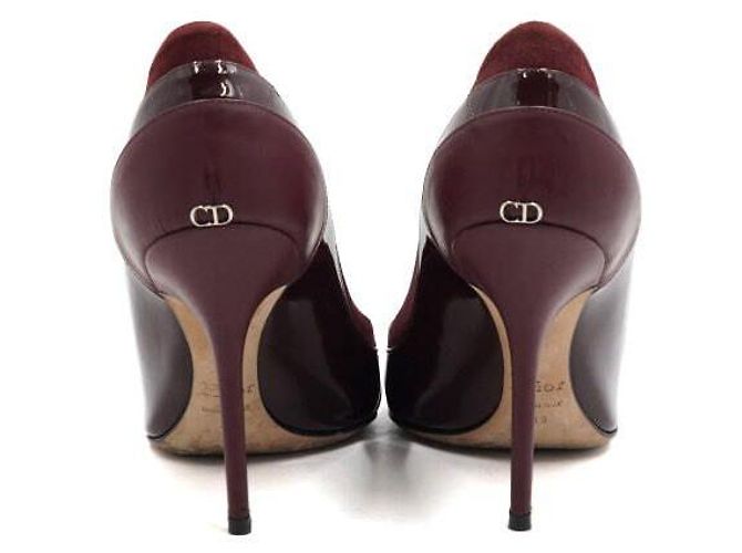 Dior Burgunderfarbene Wildleder-Pumps mit CD-Logo in Lack Damenschuhe Rot - Ansicht 6