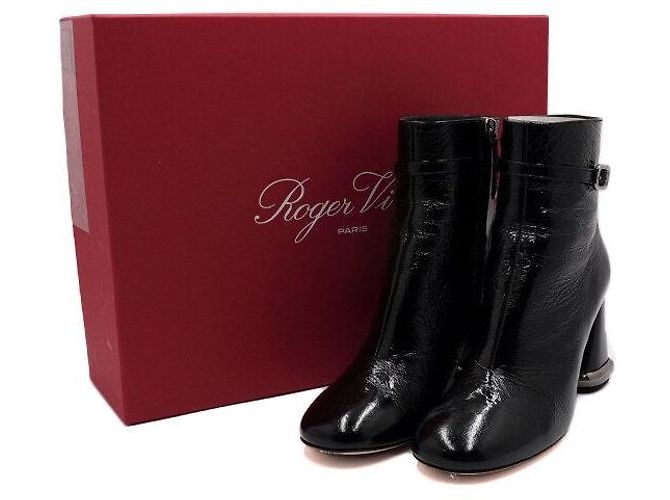 Roger Vivier Botas de cuero negro para mujer - vista 10