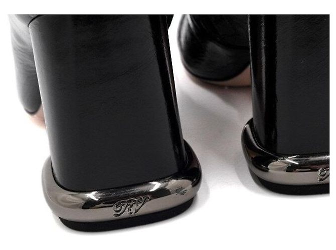 Roger Vivier Botas de cuero negro para mujer - vista 9