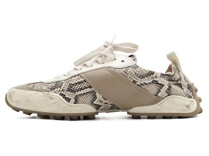 Tod's Ivory Python Pattern Women Sneakers White - view 4