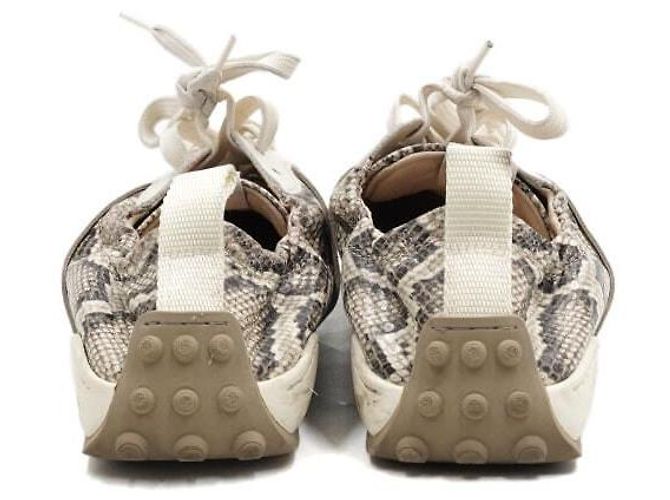 Tod's Ivory Python Pattern Women Sneakers White - view 6