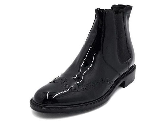 Saint Laurent Stivaletti Chelsea da uomo in pelle vernice nera Army - vista 2