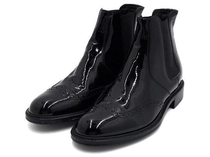 Saint Laurent Stivaletti Chelsea da uomo in pelle vernice nera Army - vista 3