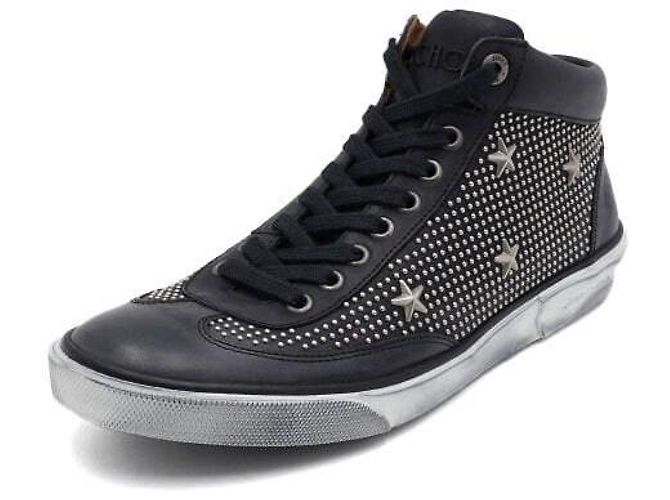 Jimmy Choo Sneakers high-top in pelle di vitello nera con multi-borchie - vista 2