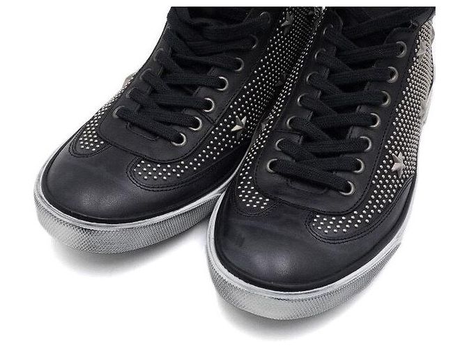 Jimmy Choo Sneakers high-top in pelle di vitello nera con multi-borchie - vista 6