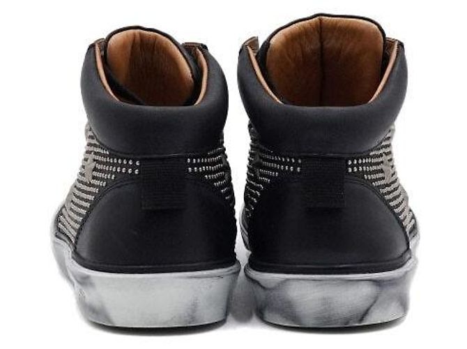 Jimmy Choo Sneakers high-top in pelle di vitello nera con multi-borchie - vista 7