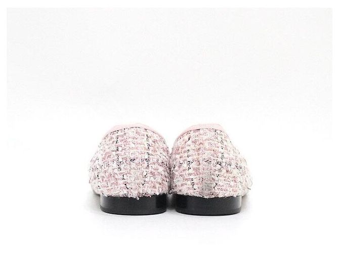 Chanel Ballerine in tweed rosa - vista 6