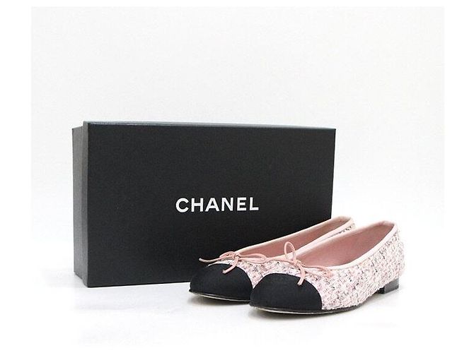 Chanel Ballerine in tweed rosa - vista 9