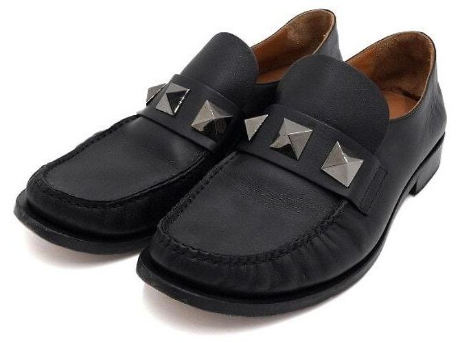 Valentino Mocassini Rockstud Garavani da uomo in pelle nera - vista 3