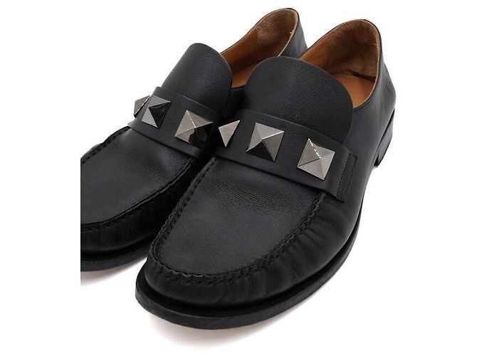 Valentino Mocassini Rockstud Garavani da uomo in pelle nera - vista 6