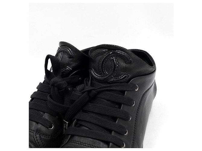 Chanel Sneakers in pelle da donna Black CC Nero - vista 6