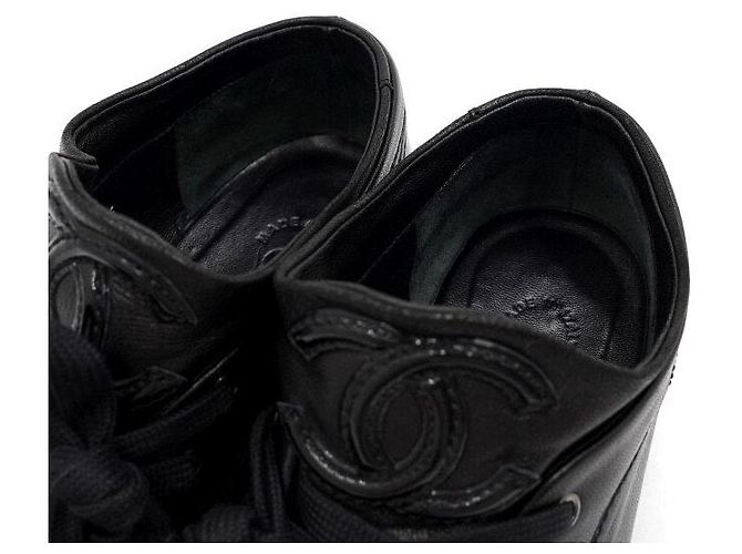 Chanel Sneakers in pelle da donna Black CC Nero - vista 8