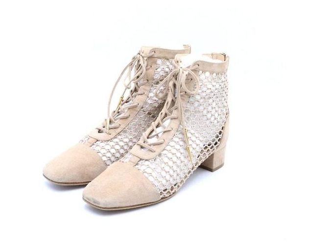 Dior Stivaletti stringati in scamosciato e rete trasparente da donna Nautilyd Marrone - vista 3