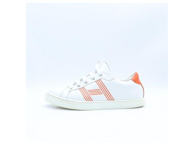 Hermès Sneakers Avantage in pelle di vitello da donna Bianco - vista 2