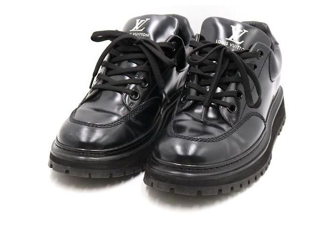 Louis Vuitton Scarpe Derby Abbey da uomo nere con monogramma Nero - vista 3