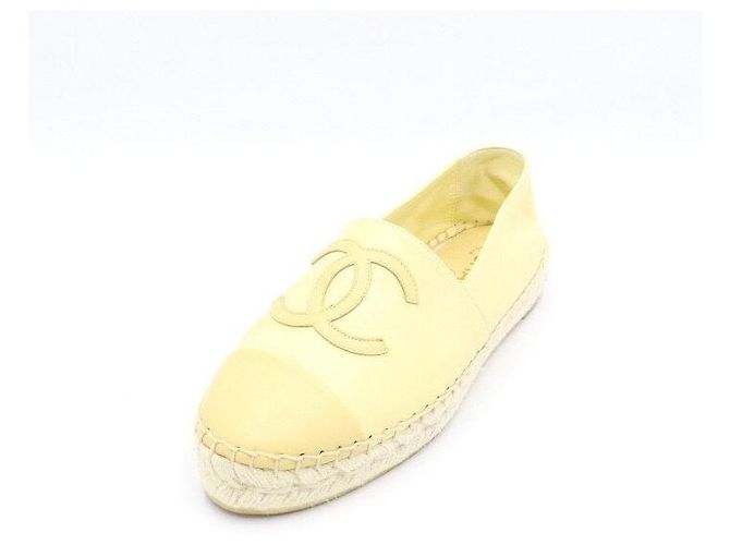 Chanel Sneaker espadrilles in pelle gialla Giallo - vista 2