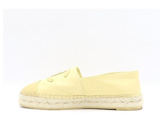 Chanel Sneaker espadrilles in pelle gialla Giallo - vista 4