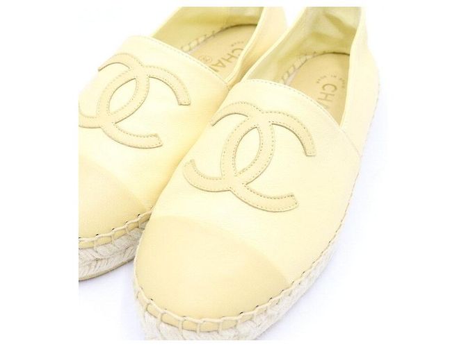 Chanel Sneaker espadrilles in pelle gialla Giallo - vista 5