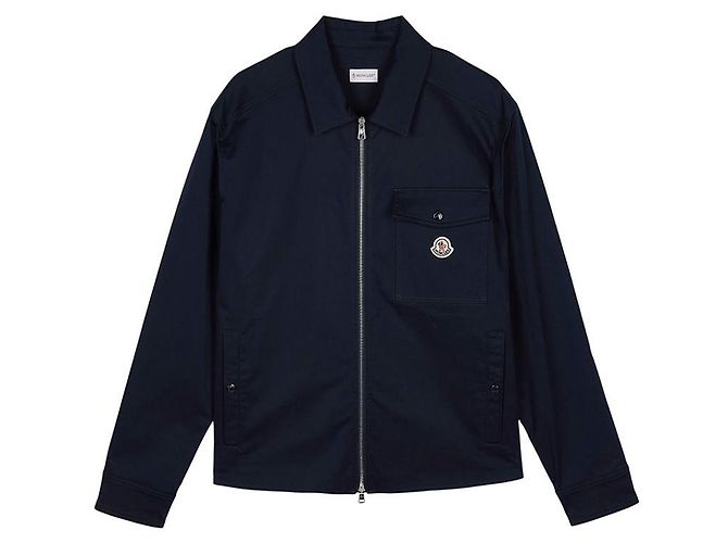Moncler Giacca-camicia in gabardine di cotone Nero - vista 9
