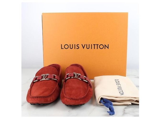 Louis Vuitton Mocassino Hockenheim in scamosciato rosso - vista 2