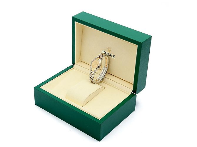 Rolex Goldene Datejust Vintage-Damenuhr mit römischen Indizes - Ansicht 26