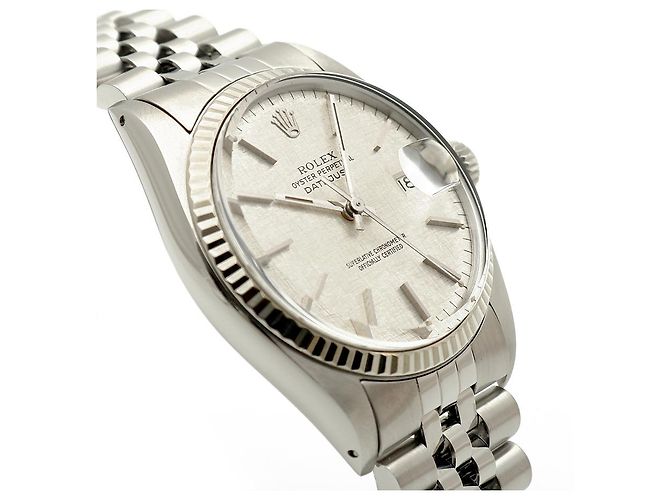 Rolex Relógio Datejust em aço com mostrador de linho Prata - vista 10