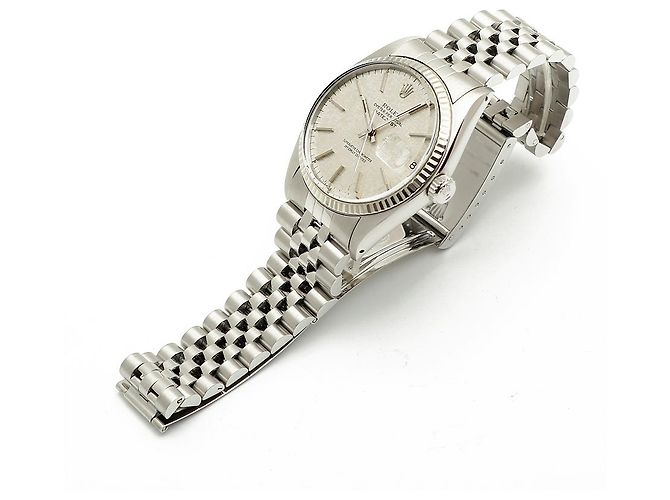 Rolex Relógio Datejust em aço com mostrador de linho Prata - vista 13