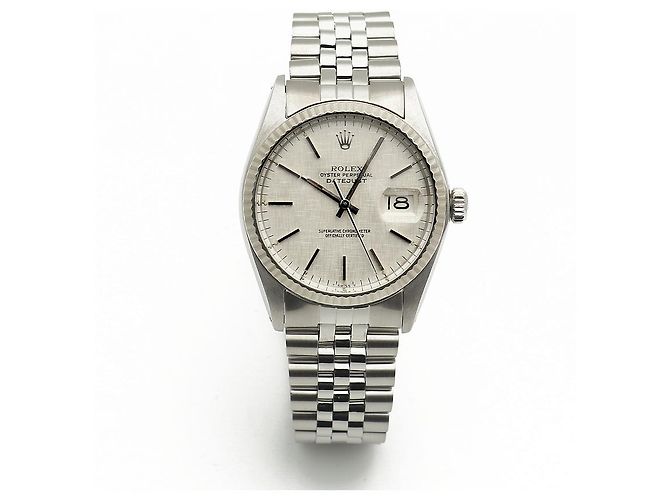 Rolex Relógio Datejust em aço com mostrador de linho Prata - vista 15