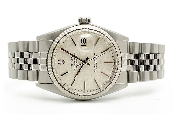 Rolex Relógio Datejust em aço com mostrador de linho Prata - vista 17