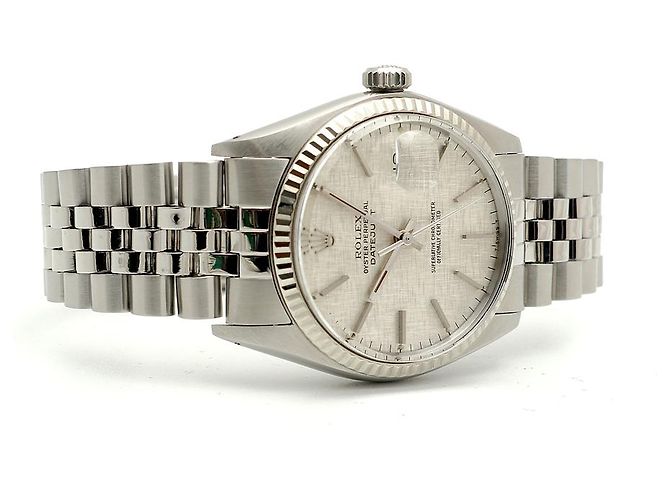 Rolex Relógio Datejust em aço com mostrador de linho Prata - vista 18