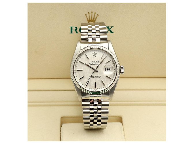 Rolex Relógio Datejust em aço com mostrador de linho Prata - vista 2