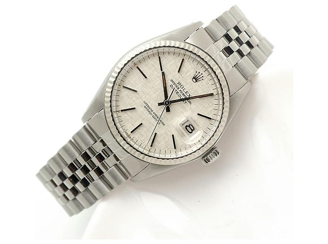 Rolex Relógio Datejust em aço com mostrador de linho Prata - vista 21