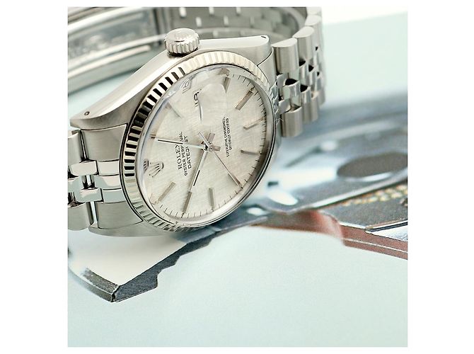 Rolex Relógio Datejust em aço com mostrador de linho Prata - vista 23