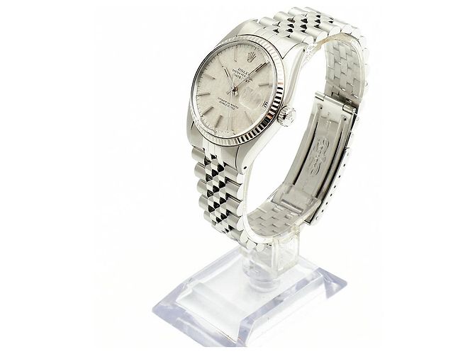 Rolex Relógio Datejust em aço com mostrador de linho Prata - vista 4