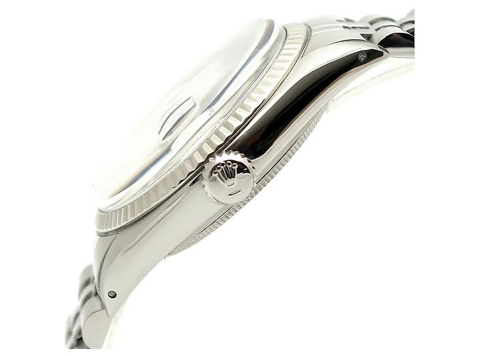 Rolex Relógio Datejust em aço com mostrador de linho Prata - vista 8