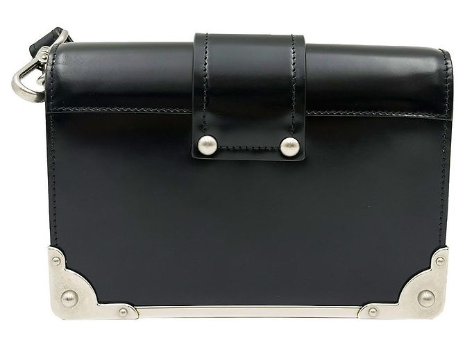 Prada Clutch e Mini Crossbody in pelle Saffiano nera Nero - vista 5